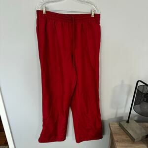 Tek Gear Red Pull On Windsuit Pants w/ Pockets Size XL Zipper Slit at Leg Hem